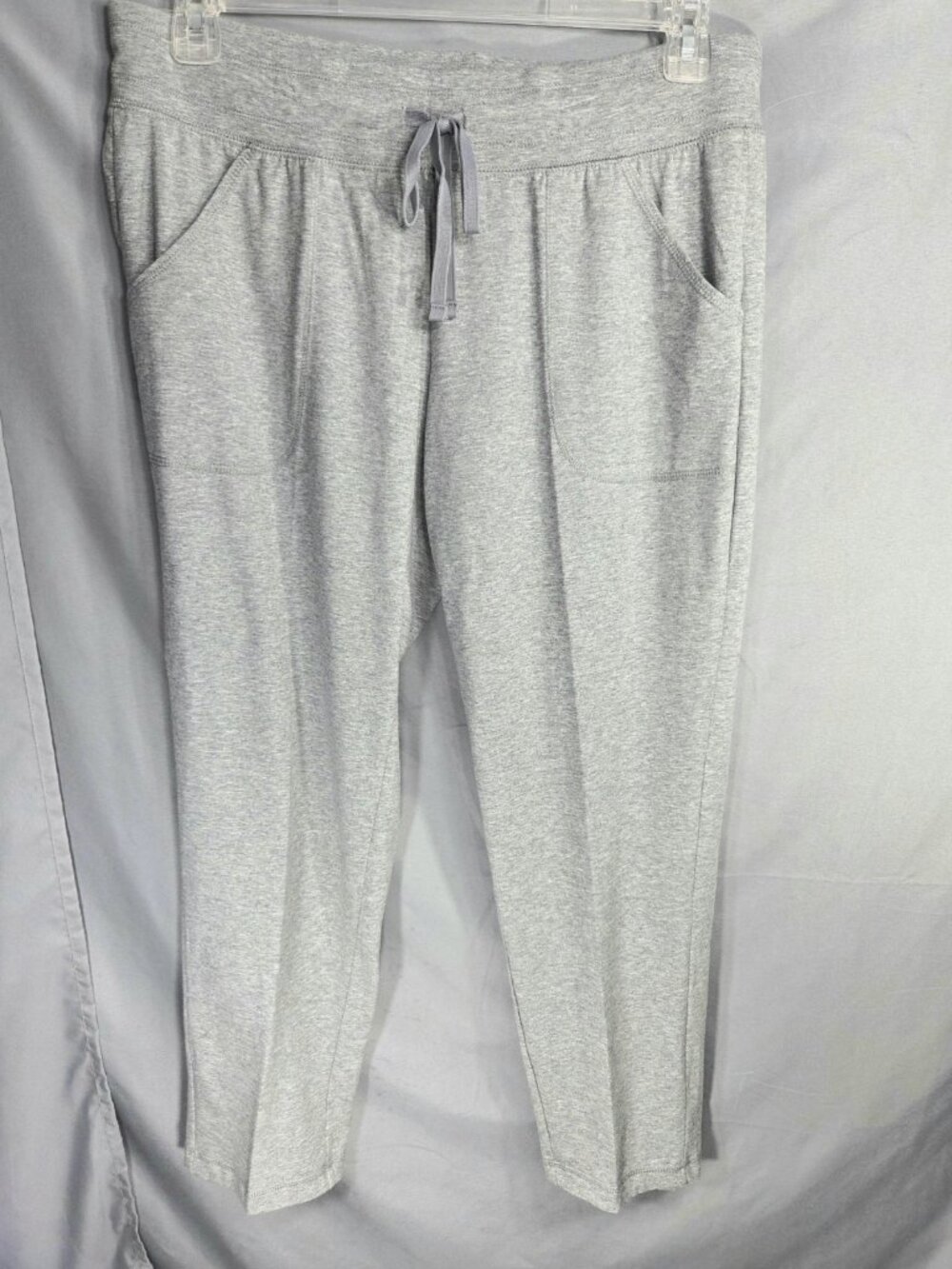 Athletic Works Grey Elastic Draw String Waist Straight Leg Pants Size L (13-14)